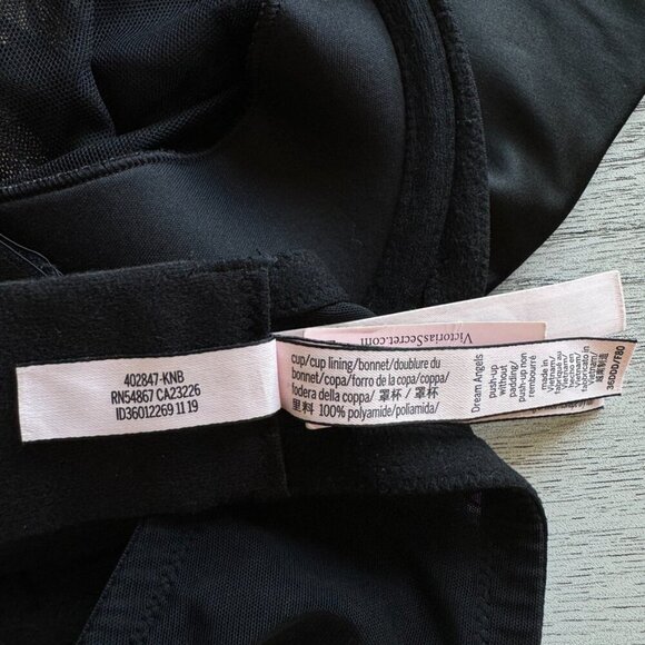 Victoria's Secret | Dream Angels Wicked Unlined Bow Balconette Black Bra | 36DDD - Picture 7 of 11